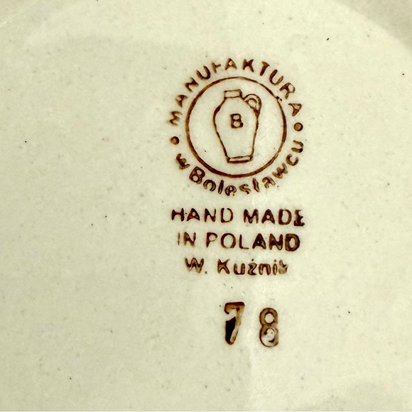 Handmade Boleslawiec Polish Pottery Crock W Handles! Ghosts, Pumpkins, Bats! - Picture 3 of 7